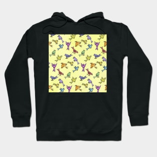 House Birds on Yellow Hoodie